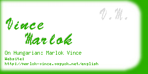 vince marlok business card